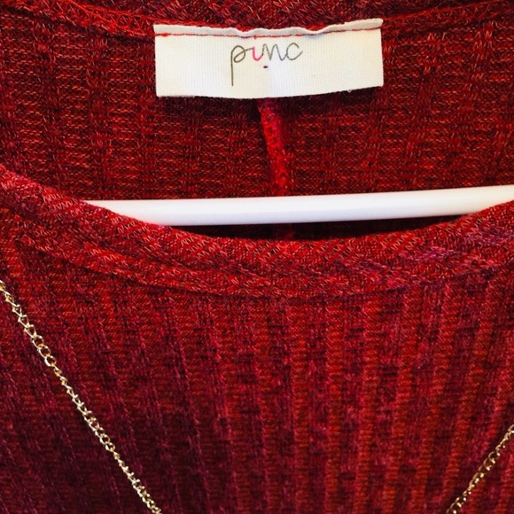 PINC XL L/S Dress W/Gold Necklace Polyester Orange - Picture 3 of 5